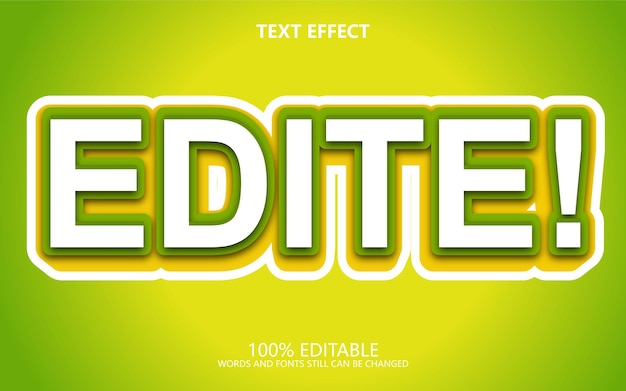 Free vector editable EDITE text effect