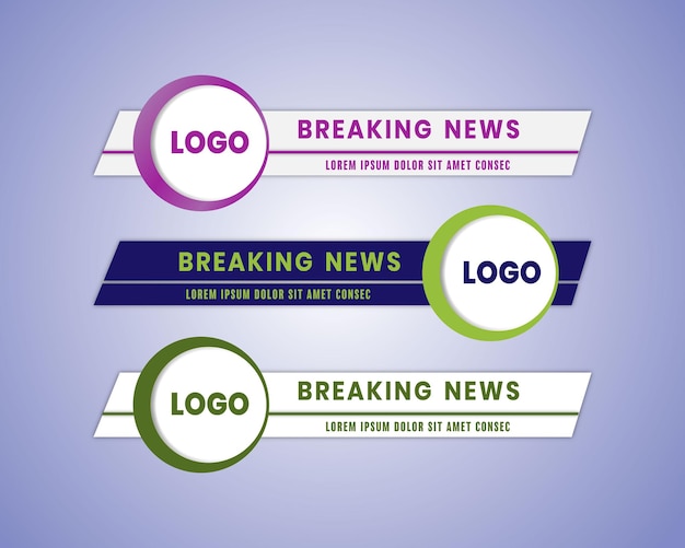 free vector simple colorful lower third template design