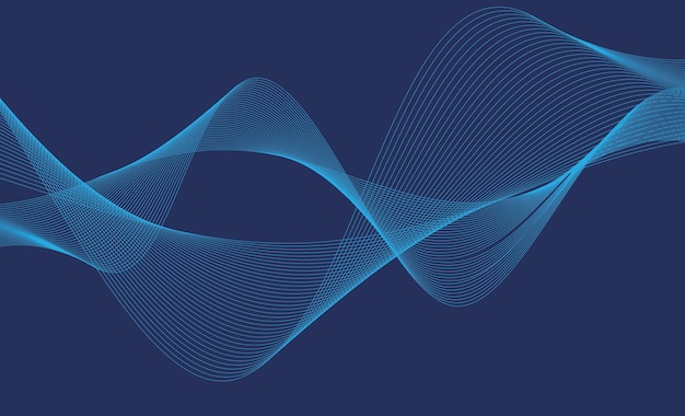 free wave line vector background