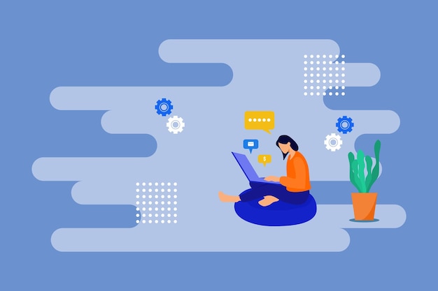 freelance flat design vector illustration