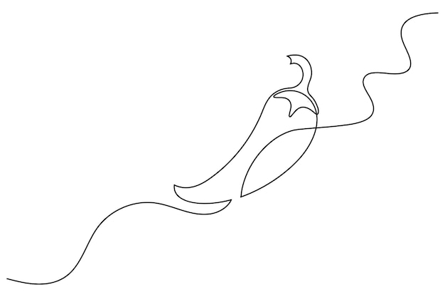 fresh chili continuous line drawing of isolate outline simple vector icon