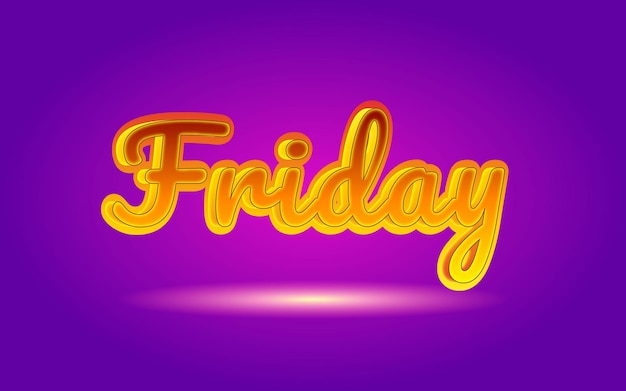 friday vector text effect vibrant and editable 3d script style for creative designs