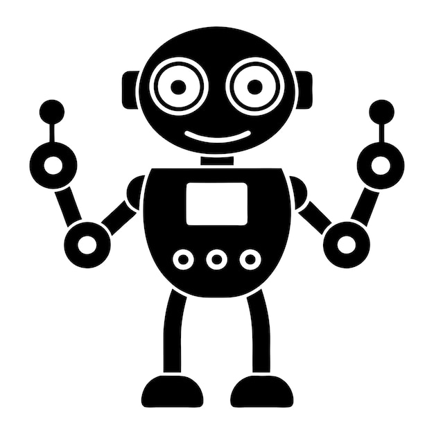 Friendly Robot Cartoon