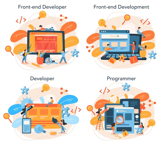 Front-end development concept set