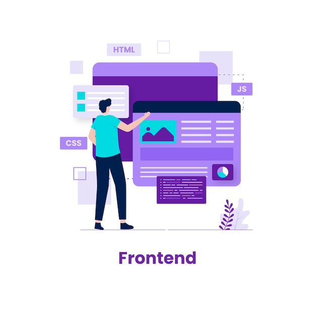 frontend developer illustration concept. illustration for websites, landing pages, mobile applications, posters and banners