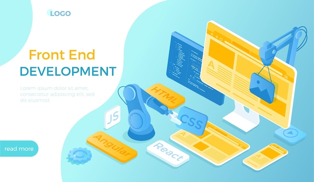 Frontend Development Creating a site layout template Converting data into a graphical UI UX inter