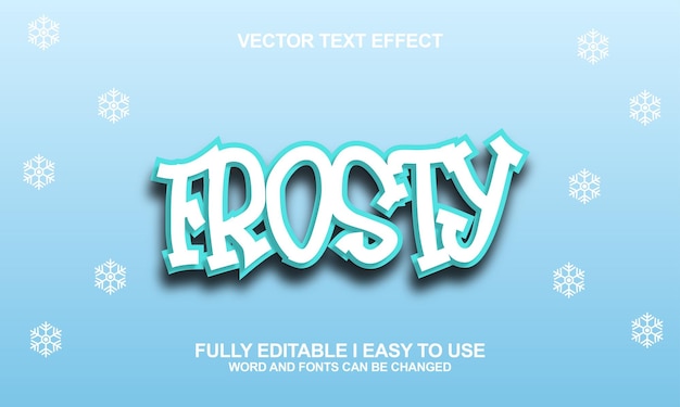 frosty editable font vector text effect