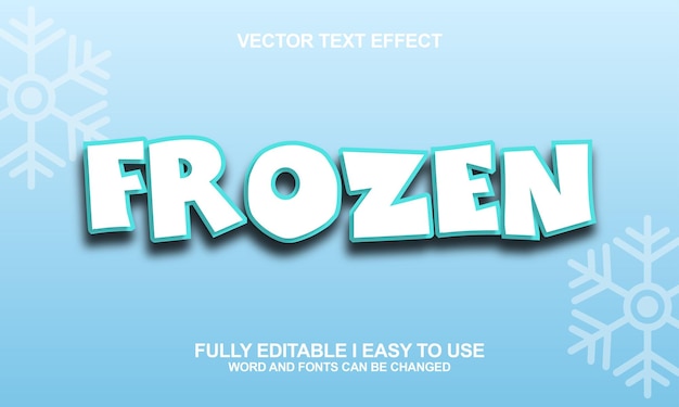 frozen editable font vector text effect