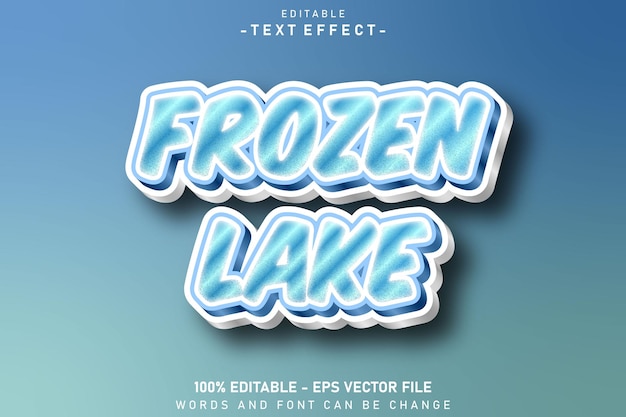 frozen lake editable text effect 3 d emboss style design