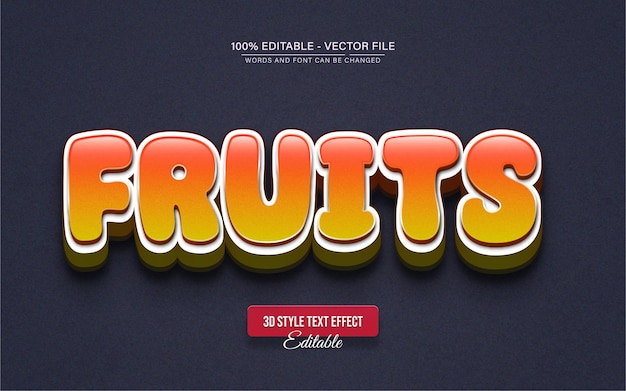 FRUITS - 3D Style Text Effect