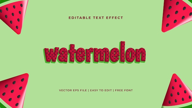 Fruits theme text effect 3D colorful font editable template