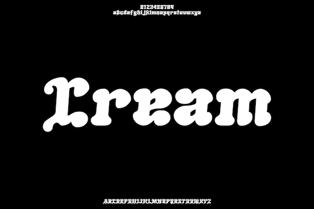 Funky Cream Creative Vector Fat Display Alphabet Font Design