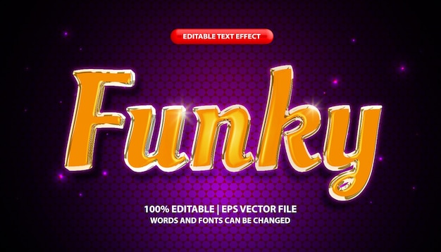 funky text, editable text effect template, yellow neon light effect, futuristic glowing text style
