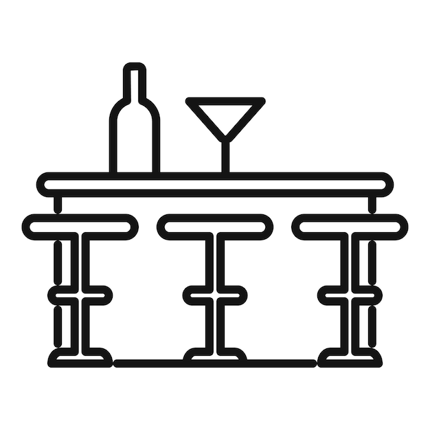 furniture wood icon outline vector bar counter table food