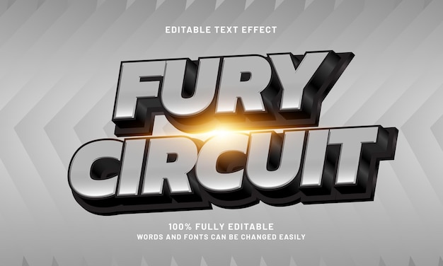 fury circuit editable text effects with a speed and race theme