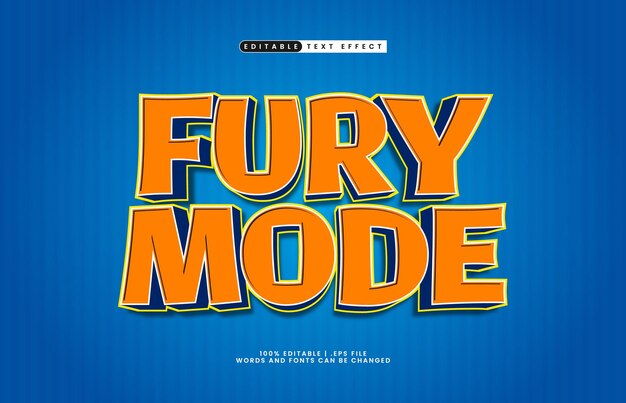 fury mode editable text effect with a happy and fun text style