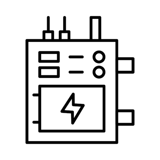 Fuse Box Line Illustration