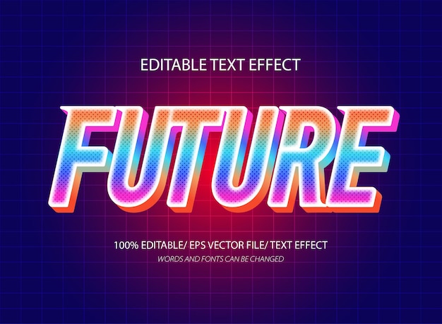 Future 3d editable text effect template