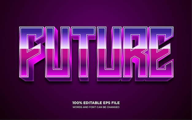 Future 3D editable text style effect