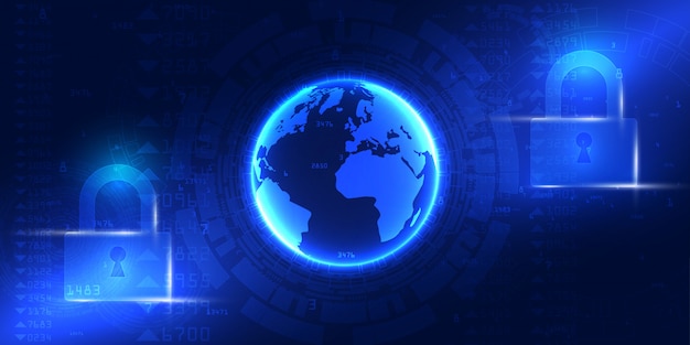 Future cyber technology web services for business and internet project. Cyber security and information or network protection. 