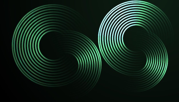 Futuristic Abstract Background with Circular Interconnected Cyan Lines on a Dark Gradient Creating a Sleek Minimal and Modern Design for Business and Technology Branding