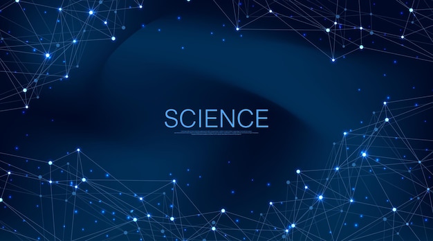 Futuristic abstract vector background blockchain technology. Peer to peer network business concept. Global cryptocurrency blockchain vector banner. Wave flow.