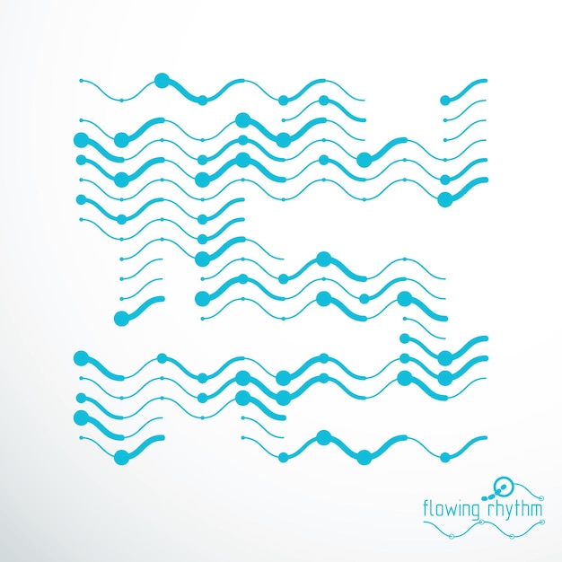 Futuristic abstract vector technology background. Abstract wavy lines pattern, art graphic illustration.