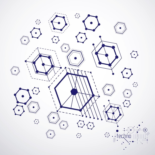 Futuristic abstract vector technology background. Mechanical engineering wallpaper.