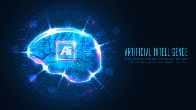 Futuristic Ai brain