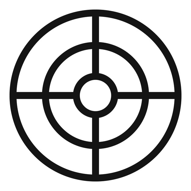 Futuristic aim scope icon Simple illustration of futuristic aim scope vector icon for web design isolated on white background