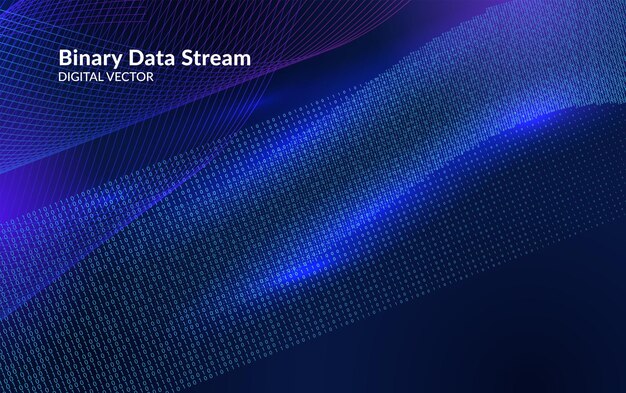 Futuristic binary code stream with light motion and data flow effect Perfect for technology digital data and computer science backgrounds
