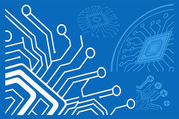 Futuristic Circuit Board Blue Tech Background