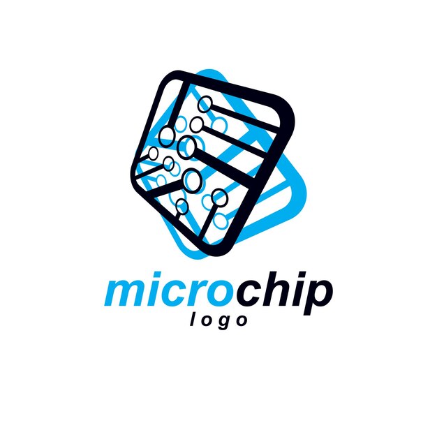 Futuristic cybernetic scheme, vector motherboard. Digital element, square circuit board. Electronic microprocessor logo.