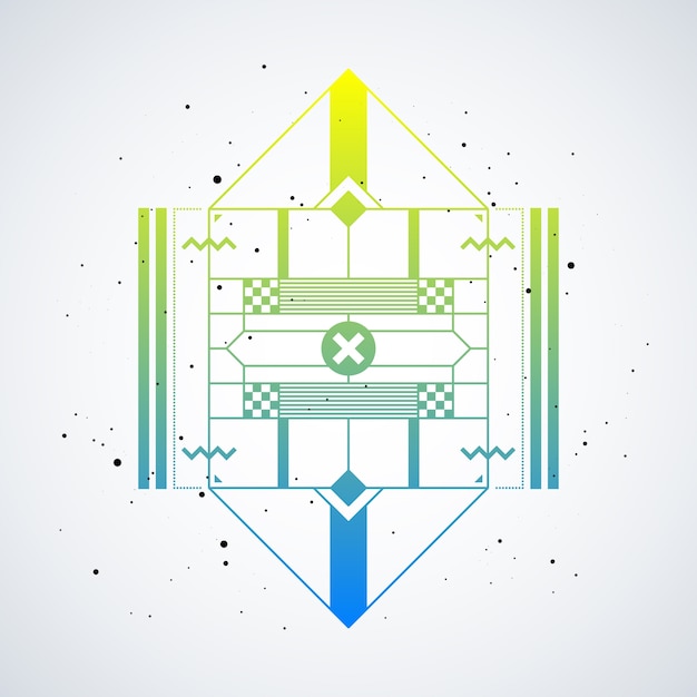futuristic design element with colorful gradient on white background. useful as poster or print.