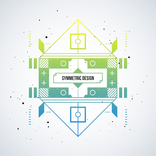 Futuristic design element with colorful gradient on white background. Useful as poster or print.
