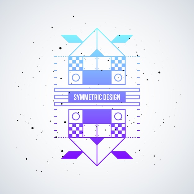 Futuristic design element with colorful gradient on white background. Useful as poster or print.