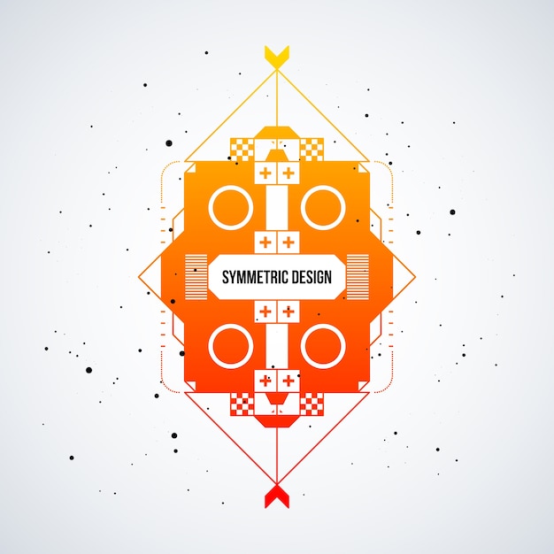 Futuristic design element with colorful gradient on white background. Useful as poster or print.