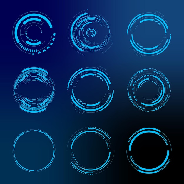Futuristic Digital HUD Interface Elements Design