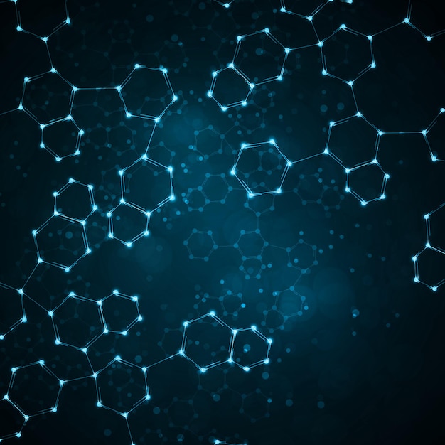 Futuristic dna abstract molecule