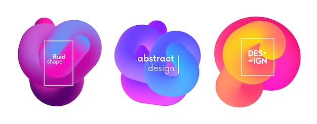 futuristic fluid gradient shapes with text. abstract colorful backdrops.
