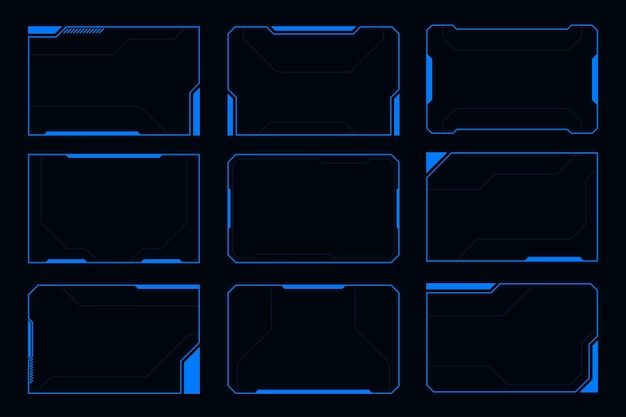 Futuristic frame HUD technology cyberpunk design element Hitech element