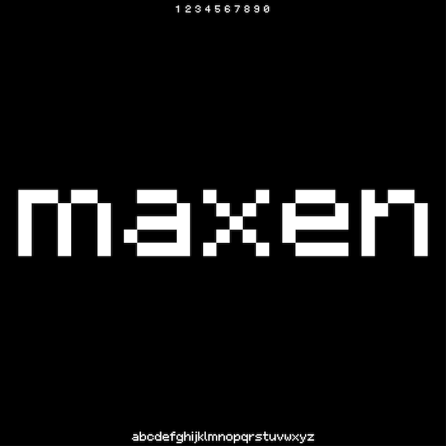 futuristic geometric modern font vector set
