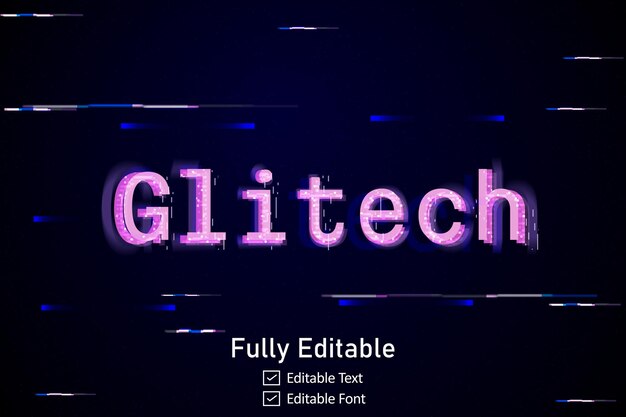 futuristic glitch text effect for video game text for editable cyberpunk glitch text effect