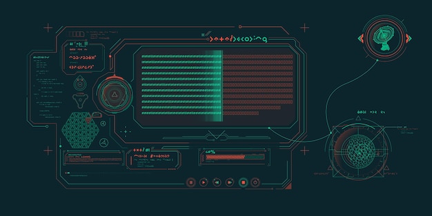 Futuristic hud design of scifi data