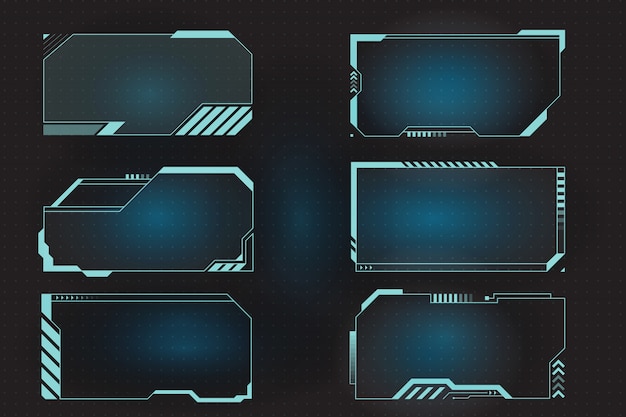 Futuristic HUD frames for call out and control panel.