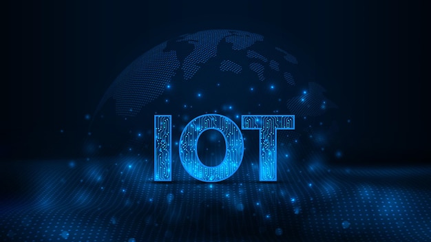 futuristic internet of things concept iot design wave dots abstract digital technology background
