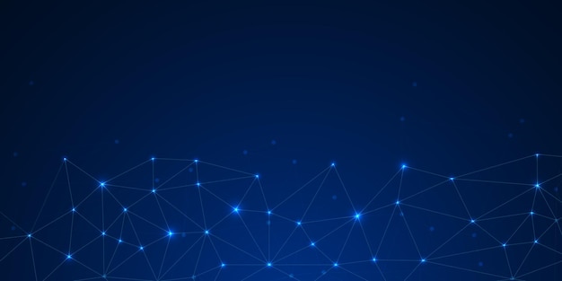 Futuristic Low Poly Technology Network Background Set Blue Digital Mesh and Glowing Connections