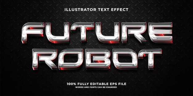 Futuristic Metallic Silver Editable Text Effect