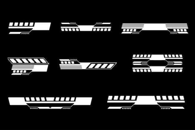 Futuristic sci fi interface element hud technology frame graphic vector design template