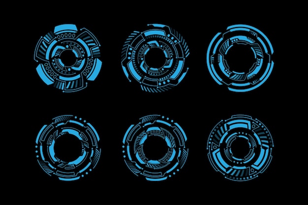 Futuristic scifi display circular elements HUD futuristic user interface